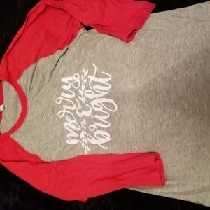 Christmas time baseball tee.